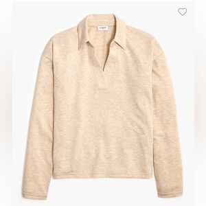 J. Crew soft terry polo shirt - Light Tan Long Sleeve Top